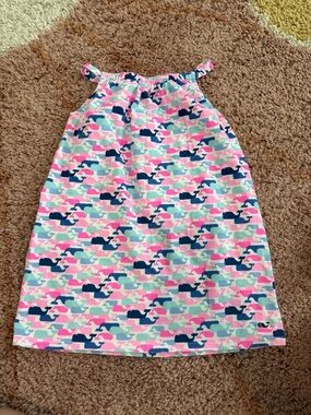 Vineyard Vines Pink, Navy & Aqua Whale Print Girls Sundress